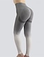 billige Yoga Leggings &amp; strømpebukser-Dame Yoga Bukser Yoga leggings Elastisk talje Mavekontrol Balleløft Yoga Gym Træning Pilates Bukser Farvegradient Grå Efterår Sport Sportstøj Elastisk Tynd