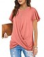 ieftine tricou simplu-Tricou de Femei Color Solid Simplu Clasic Modern Casual Mâneci Scurte Decolteu Rotund Topuri Zilnice Weekend Negru Alb Verde Deschis Roz Albastru Vară