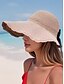 billiga Kvinnors hattar-vikbar halmhatt med bred brätte för kvinnor med svart rosett – elegant strandsemester uv-skyddshatt för sommarresor och utomhuskläder