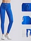 voordelige Yoga leggings en panty&#039;s-Dames Yogabroek Yoga legging Trekkoord Elastische tailleband Geribd Buikcontrole Billenlift Yoga Sportschooltraining Pilates Broeken Zwart Wit Marine Blauw Herfst Sport Sportkleding Rekbaar Slank
