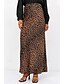 economico Gonne grafiche-Per donna Gonna Casual Maxi Vita media Gonne Leopardo Stampato Micro-elastico Vacanza Streetwear Bianco Marrone Beige Estate Seta come il raso