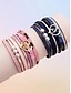 baratos Pulseira Feminina-Pulseira magnética feminina de couro sintético – pingente de coração e pérola em liga com texto inspirador, presente de joia estilo boho para mãe, adequada para o dia das mães, aniversários e roupas casuais