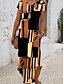 baratos Vestido Listrado e Geométrico-Mulheres Vestido midi Vestido T shirt Vestido de verão Férias Casual Estilo Praia Diário Normal Gráfico Geométrica Manga Curta Gola Redonda Azul Roxo Marron Verão