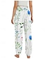 economico Pantaloni-Per donna Pantaloni ispirati al lino Gamba larga Pantaloni Stile Etnico Casual Boho Lunghezza intera Vita Alta Floreale Foglia Tropicale Tasca Elastico in vita Stampa Traspirabilità Morbido