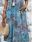 abordables robes imprimées vintage-Femmes Robe Midi Robe trapèze Robe d&#039;été Occasionnel Quotidien Coupe régulière Graphique Léopard Demi Manches Col en V Rouge Bleu Violet Fuchsia Été