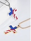 billige Tilbehør-USA 250-årsjubileum Menns Amerikansk Flag Cross Vedheng Halssmykke – Gull  Sølv Tone med USA Flag Design Stilig og Trendy Uformell  Uttrykkelig Bruk