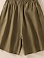 abordables Short en lin et coton-Femmes Short en coton et lin Shorts Slacks Occasionnel Longueur Genou Naturel Uni Avec Poches Conception à cordon élastique Confortable Extérieur Extérieur Rue Abricot Noir Jaune Vert Été Coupe