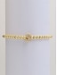 abordables Pulsera de mujer-Pulsera inicial con cuentas doradas para mujer: joyería con dijes del alfabeto personalizados, diseño elástico ajustable, estilo elegante, adecuada para regalos de graduación, cumpleaños y uso diario.