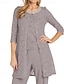 voordelige Broekpakken van mama-Glitter Kant Jumpsuit  Pantalonpak 3-delige Moeder van de Bruid Pantalonpak Simpel Minimalistisch Sprankel  Glans Crew Hals Enkel Lengte Kant Mouwloos Half Mouw met Parels Beading