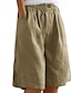 abordables Pantalones cortos bermudas-Mujer Pantalón corto pantalones Casual Longitud de la rodilla Cintura Media Plano Bolsillo Cintura elástica Confortable Al Aire Libre Ropa Cotidiana Noche Azul pavo real Albaricoque Marrón Claro