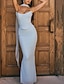 preiswerte Hochzeiten &amp; Feste-Meerjungfrau  Trompete Quinceanera Kleider Elegantes Kleid Hochzeit Hochzeitsgast Bodenlänge Ärmellos Strapless Polyester Rückenfrei mit Rüsche