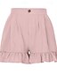 abordables Short en lin et coton-Femmes Short inspiré du lin Shorts Slacks Occasionnel Court Naturel Uni Boucle Confortable Extérieur Vacances Sortir Magenta foncé Vin Bleu ciel clair Noir Été Coupe régulière