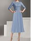 baratos Comprimento do chá-Vestido de festa até o comprimento do chá em forma de coluna vestido de coquetel vestido de convidada de casamento vestido da mãe da noiva elegante vintage simples convidada de casamento com renda em