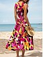 abordables Vestidos a Rayas y Geométricos-Mujer Vestido Midi Vestido informal Vestido de verano Vestido de una línea Vestido con hombros descubiertos Vacaciones Casual Ajuste regular Graphic Geométrico Abstracto Sin Mangas Escote en U