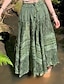 cheap Graphic Skirts-Women&#039;s Skirt Bohemia Boho Midi Mid Rise Skirts Floral Print Micro-elastic Street Going out Green Summer Polyester