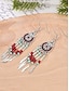 abordables Boucle d&amp;#39;oreille pour femme-·Boucles d&#039;oreilles pendantes en perles de style bohème pour femmes - colorées en rouge et bleu, chic tribal, parfaites pour l&#039;été, les festivals et les tenues décontractées