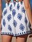 billiga Grafiska shorts-Dam Shorts Beach Shorts Säckiga Shorts Mode Boho Kort Medium Midja Mönster Elastisk midja Andningsfunktion Bekväm Gata Dagliga kläder Utekväll Vit Blå Sommar Normal