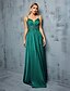 billige Ballkjoler-A-linje Quinceanera Kjoler Elegant Kjole Bryllup Bryllupsgjester Gulvlengde Ermeløs Spaghetti Stropper Polyester Uten Rygg med Paljetter
