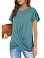 ieftine tricou simplu-Tricou de Femei Color Solid Simplu Clasic Modern Casual Mâneci Scurte Decolteu Rotund Topuri Zilnice Weekend Negru Alb Verde Deschis Roz Albastru Vară