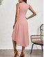cheap Plain Dress-Women's Midi Dress A Line Dress Solid Color Bodycon Dress Work Dresses Semi Formal Office Slim Graphic Sleeveless Crew Neck Black Pink Red Blue Summer