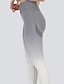 billige Yoga Leggings &amp; strømpebukser-Dame Yoga Bukser Yoga leggings Elastisk talje Mavekontrol Balleløft Yoga Gym Træning Pilates Bukser Farvegradient Grå Efterår Sport Sportstøj Elastisk Tynd