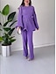preiswerte Unter 129,99 $-Hosenanzug Brautmutterkleid Elegant Rundhalsausschnitt Bodenlang Polyester Langarm mit Schärpe / Band 2025