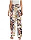 abordables Pantalon en coton et lin graphique-Femmes Pantalon inspiré du lin Jambe large Pantalons Style Ethnique Occasionnel Boho Longueur complète Taille haute Fleuri Feuille Tropical Avec Poches Taille Élastique Impression Respirabilité Doux