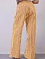 economico gamba larga e vita alta-Per donna Culotte Gamba Larga Pantaloni Eleganti Pantaloni Streetwear Casual Lunghezza intera Naturale A righe Tasca Design con Coulisse Elastica All&#039;aperto Confortevole Casual Quotidiano Weekend
