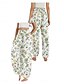 preiswerte Hose aus Baumwollleinen mit Grafik-Damen Leinen-inspirierte Hosen Weites Bein Hosen Hose Ethno-Stil Lässig Boho Volle Länge Hohe Taille Blumen Tasche Elastischer Bund Drucken Atmungsaktivität Weich Mikroelastisch Outdoor Yoga Wei