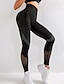 abordables Leggings y mallas de yoga-Mujer Pantalones de yoga Mallas Leggings de Yoga Cintura elástica Malla Levantamiento de tope Control de barriga Pilates Entrenamiento de gimnasio Rutina de ejercicio Pantalones Color sólido Negro