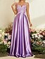 economico Abiti per feste da ballo-Abiti A-Line Quinceanera Abito da Festa Matrimonio Ospite di Matrimonio Lunghezza Parsa Senza Maniche Spalline Sottili Poliestere Schiena Nuda con Paillettes