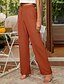 baratos Calça de linho de algodão simples-Mulheres Calças de linho de algodão Calças Roupa de rua Casual Comprimento total Natural Tecido Cintura elástica Confortável Casual / Diário Final de semana Cinzento Azul Marinho Preto Verde Tropa