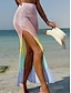 baratos Vestidos de Praia-Saia de Maiô Feminina  Cover Up Com Recorte para Férias na Praia Roupas de Banho Ombre Sem Mangas