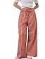 economico gamba larga e vita alta-Per donna Culotte Gamba Larga Pantaloni Eleganti Pantaloni Streetwear Casual Lunghezza intera Naturale A righe Tasca Design con Coulisse Elastica All&#039;aperto Confortevole Casual Quotidiano Weekend