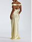 billiga Långa klänningar och gowns-Havfru  trumpet golvlång bal klänningar elegant fest ärmlös off shoulder bal aftonfest rygglös med rynkade
