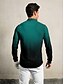 abordables Hauts-Homme T-shirt POLO Vert manche longue Top Tenue de golf Vêtements Tenues Porter des vêtements