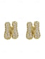 abordables Boucle d&amp;#39;oreille pour femme-Boucles d&#039;oreilles à tige initiales en strass doré - Boucles d&#039;oreilles à lettres scintillantes personnalisées pour femmes, bijoux en cristal étincelants de A à Z, parfaits pour un usage quotidien, un cadeau de remise de diplôme, un cadeau de fête des mèr