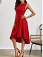 cheap Plain Dress-Women's Midi Dress A Line Dress Solid Color Bodycon Dress Work Dresses Semi Formal Office Slim Graphic Sleeveless Crew Neck Black Pink Red Blue Summer