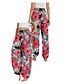 abordables Pantalon en coton et lin graphique-Femmes Pantalon inspiré du lin Jambe large Pantalons Style Ethnique Occasionnel Boho Longueur complète Taille haute Fleuri Feuille Tropical Avec Poches Taille Élastique Impression Respirabilité Doux