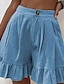 abordables Short en lin et coton-Femmes Short inspiré du lin Shorts Slacks Occasionnel Court Naturel Uni Boucle Confortable Extérieur Vacances Sortir Magenta foncé Vin Bleu ciel clair Noir Été Coupe régulière