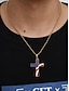 billige Tilbehør-USA 250-årsjubileum Menns Amerikansk Flag Cross Vedheng Halssmykke – Gull  Sølv Tone med USA Flag Design Stilig og Trendy Uformell  Uttrykkelig Bruk
