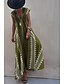 preiswerte Ausgefallene Kleider-Damen Midikleid Cocktailkleid Blumenkleid Boho-Kleid Mode Modern Urlaub Teegesellschaft Ausgehen Normale Passform Blume Ärmellos V Ausschnitt Schwarz Wein Blau Dunkelgrün Sommer