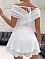 abordables Vestidos de Graduación-Mujer Mini vestido Vestido blanco Vestido informal Vestido de verano Moda Clásico Moderno Exterior Vacaciones Festivos Ajuste regular Plano Sin Mangas Escote en Pico Blanco Verano