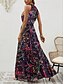 abordables Vestidos Boho-Mujer Vestido maxi Vestido de una línea Vestido con hombros descubiertos Vacaciones Casual Boho Exterior Noche Ajuste regular Graphic Cachemir Sin Mangas Cuello halter Azul Piscina Morado Marrón