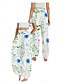 economico Pantaloni-Per donna Pantaloni ispirati al lino Gamba larga Pantaloni Stile Etnico Casual Boho Lunghezza intera Vita Alta Floreale Foglia Tropicale Tasca Elastico in vita Stampa Traspirabilità Morbido