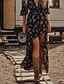 ieftine Rochii Boho-Pentru femei Rochii Midi Rochie de epoca Rochie Boho Rochie imprimata Rochie occidentală Epocă Modă În aer liber Vacanță Concediu Fit regulat Floare Manșon scurt În V Negru Vară