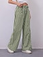 economico gamba larga e vita alta-Per donna Culotte Gamba Larga Pantaloni Eleganti Pantaloni Streetwear Casual Lunghezza intera Naturale A righe Tasca Design con Coulisse Elastica All&#039;aperto Confortevole Casual Quotidiano Weekend