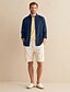 abordables Chemises élite-Homme Chemise en lin Chemise boutonnée Chemise Décontractée Couleur Unie Formel Occasionnel Blanche Vert Claire Rouge Marine foncé manche longue Col Rabattu Été Hiver Vêtement Tenue Pur