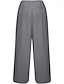 abordables Pantalon uni en coton et lin-Femmes Pantalon en coton et lin Pantalon palazzo Mode Streetwear Confort Longueur complète Taille Moyenne Uni Taille Élastique Confortable Extérieur Rue Tenue quotidienne Sortir Abricot Noir Blanche