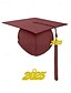billige Damehatte-klasse af 2025 afgangshue med kvast og årstal charme – unisex mat finish mortarboard hat til high school og college ceremoni, flere farver